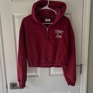 Tommy Hilfiger Red Half-Zip Hoodie